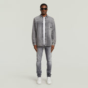Overshirt in Denim-Optik - H483-sun faded oyster shell - Grau