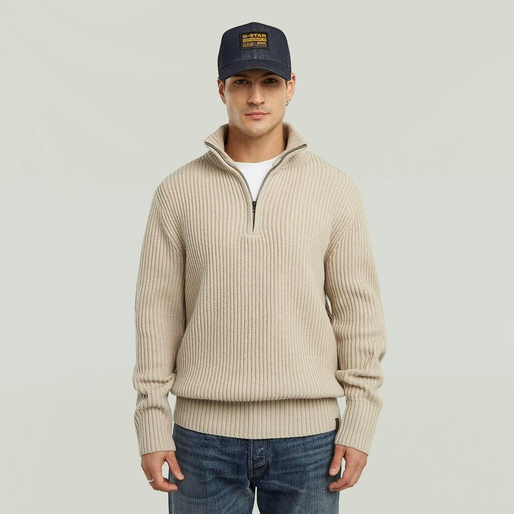 Strickpullover aus Wollmix - 1214-dk brick - Beige