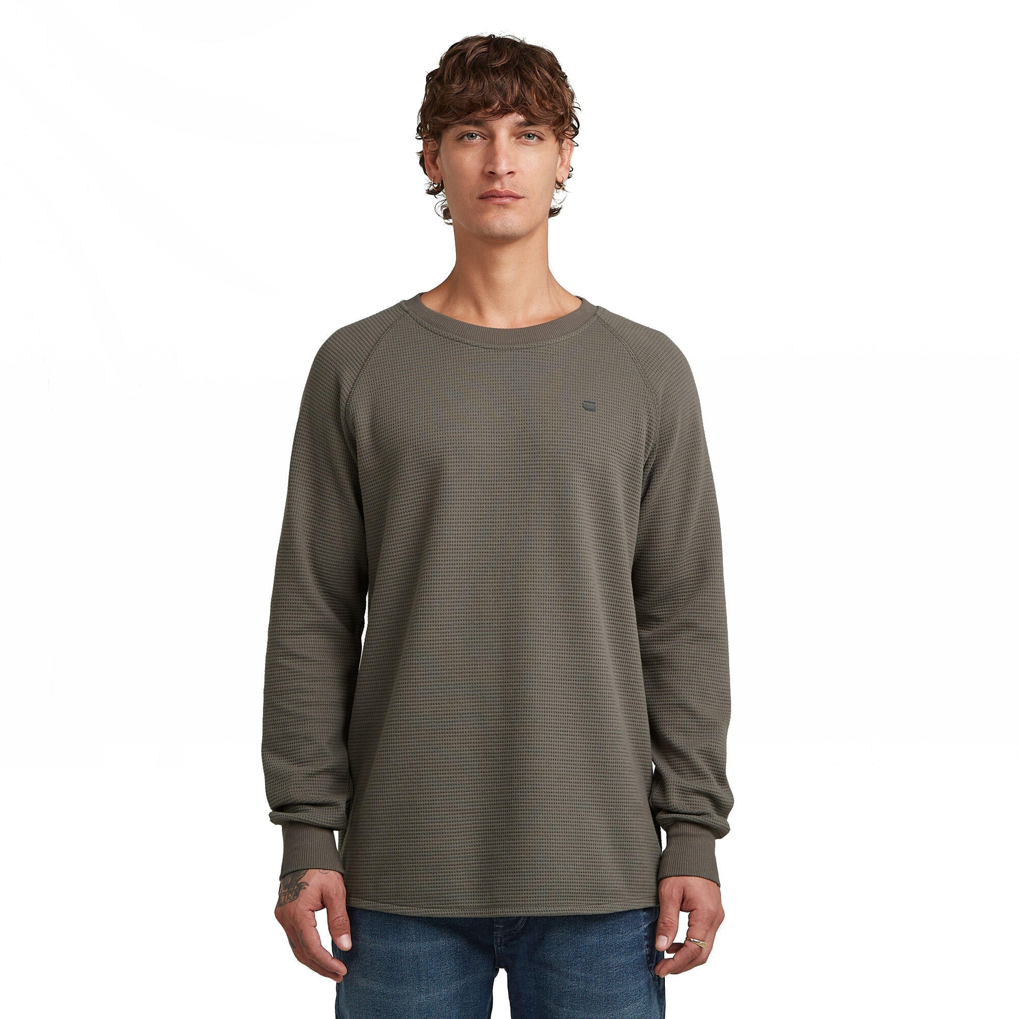 Sweatshirt aus Baumwollmix - 1260-gs grey - Khaki