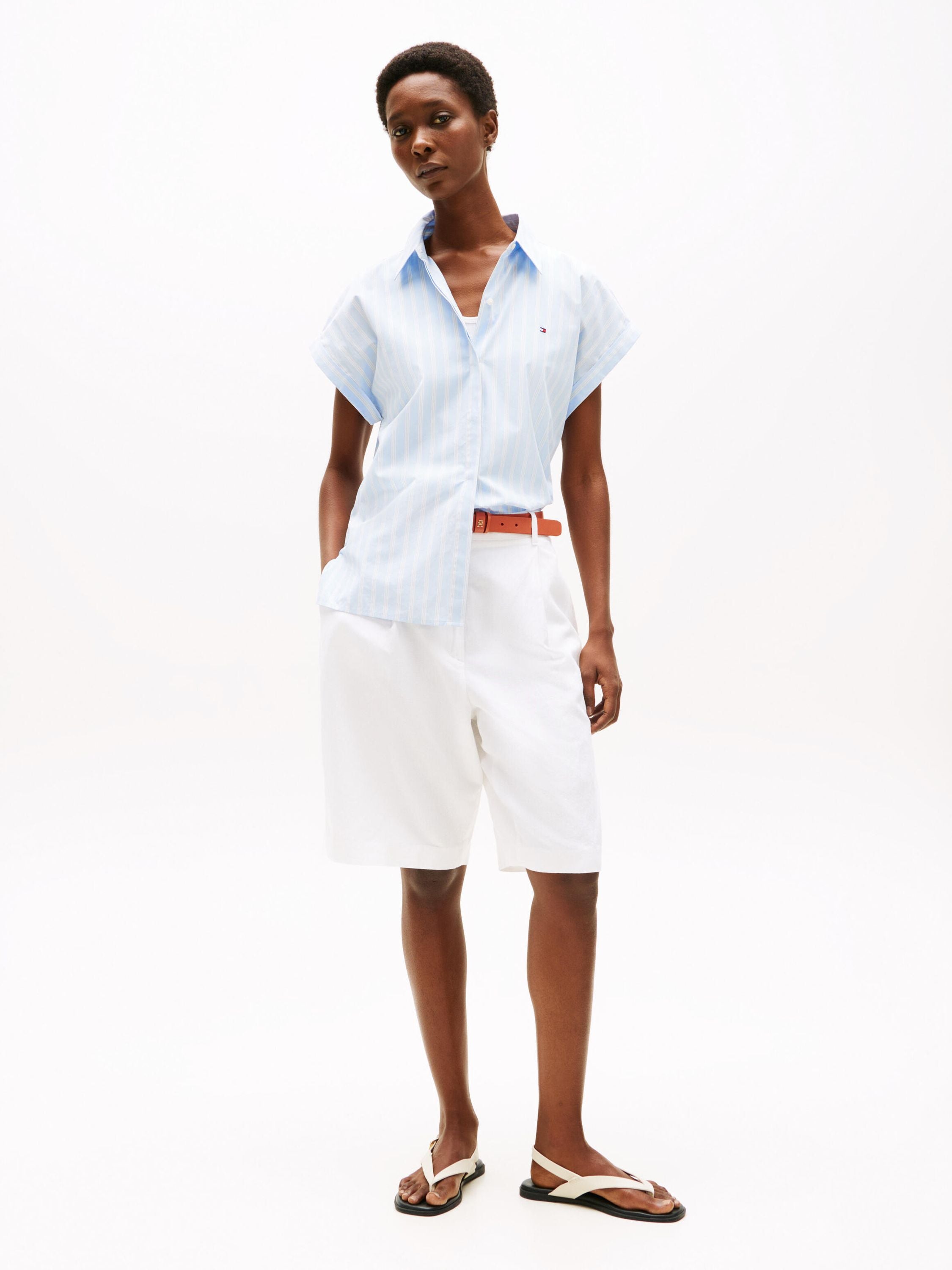 Bluse gestreift aus Bio-Baumwolle - 0BG-BLUE - Blau