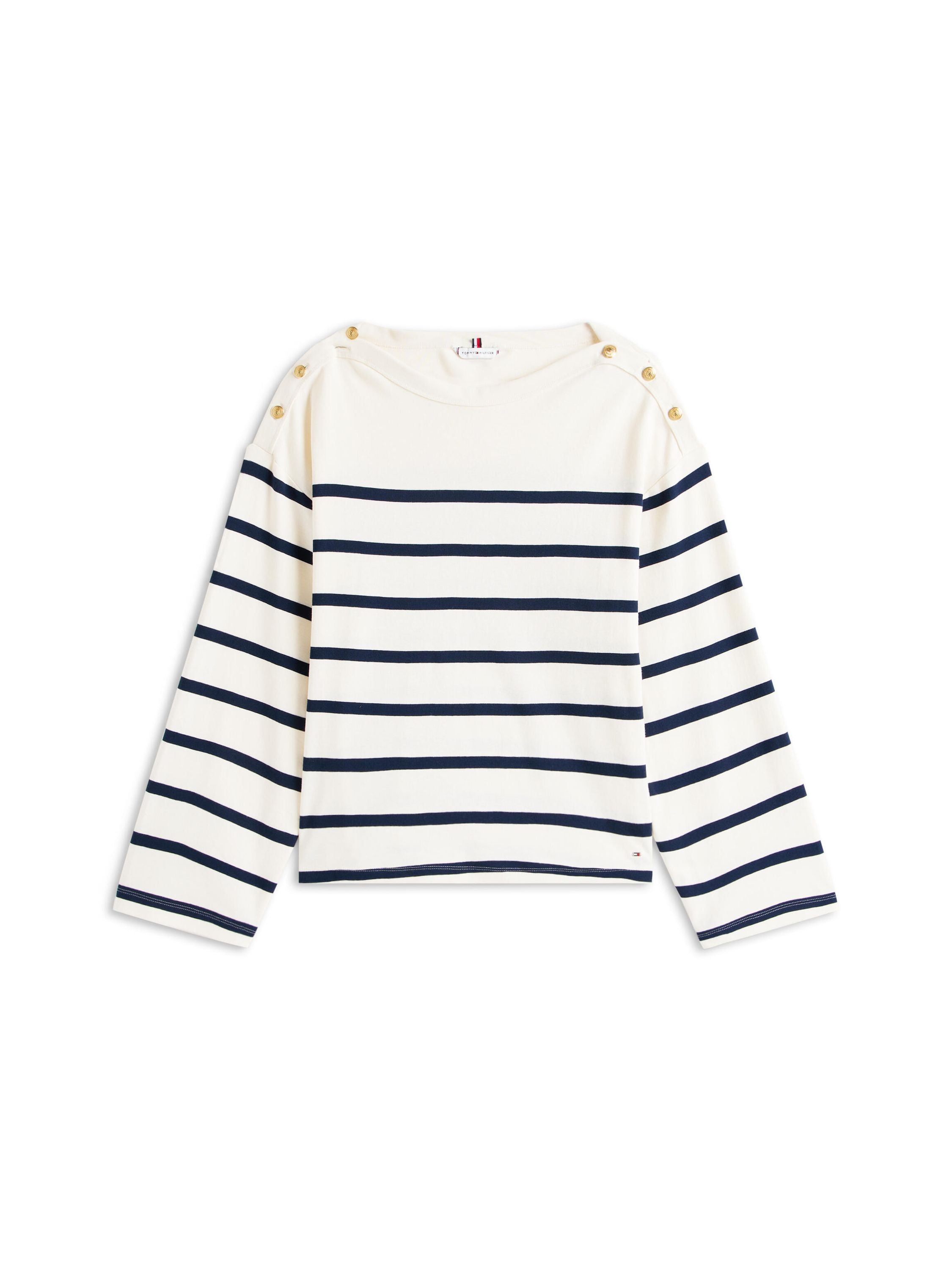 Langarmshirt gestreift - 0FG-WHITE - Weiß