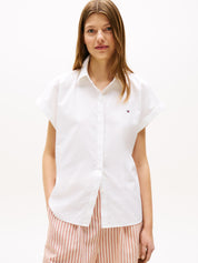 Bluse gestreift aus Bio-Baumwolle - YCF-WHITE - Weiß