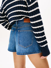 Jeansshorts Flared Fit - 1A6-DENIM - Blau
