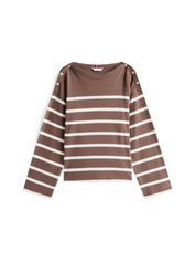 Langarmshirt gestreift - 0BL-BROWN - Braun