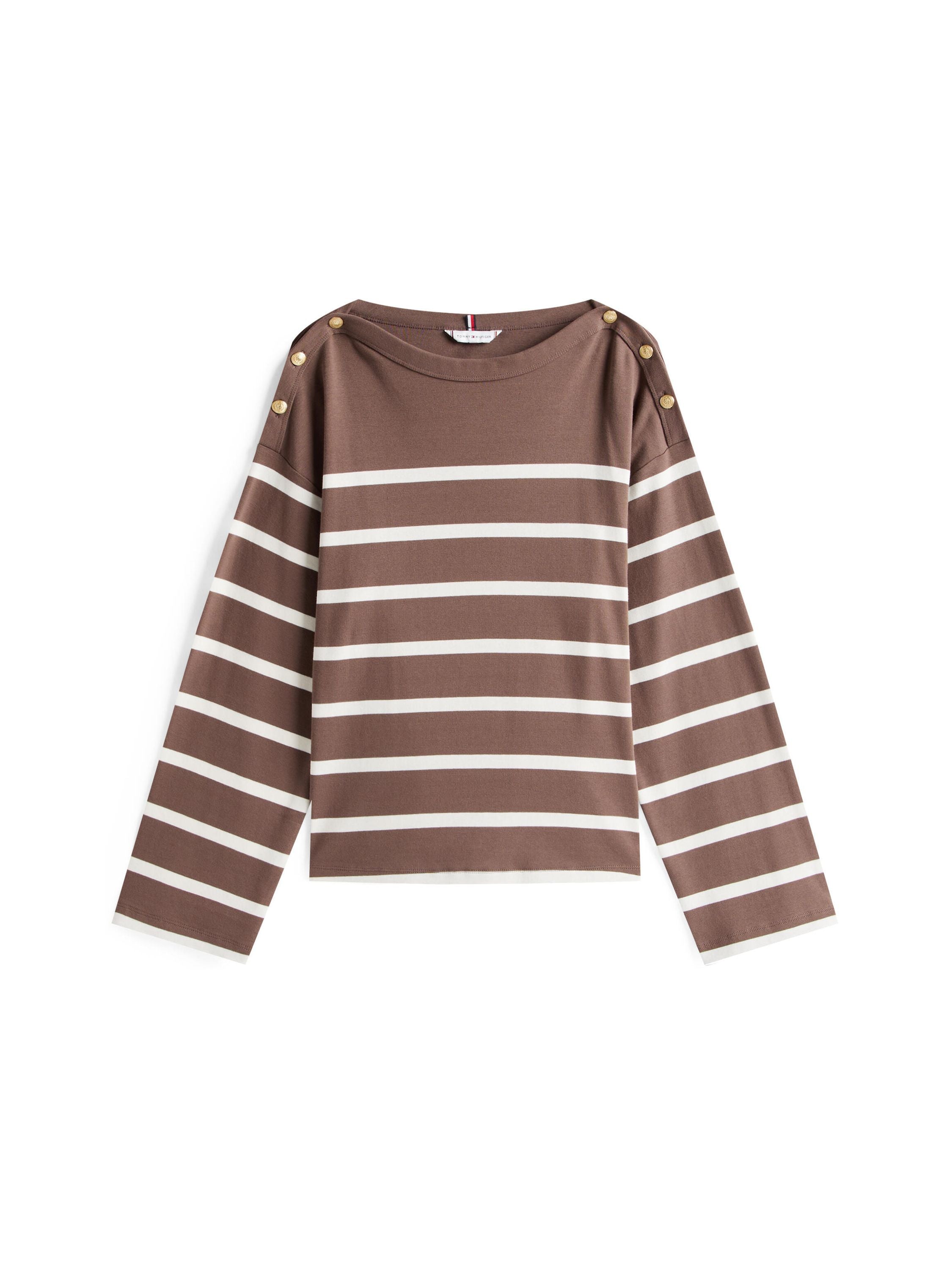 Langarmshirt gestreift - 0BL-BROWN - Braun