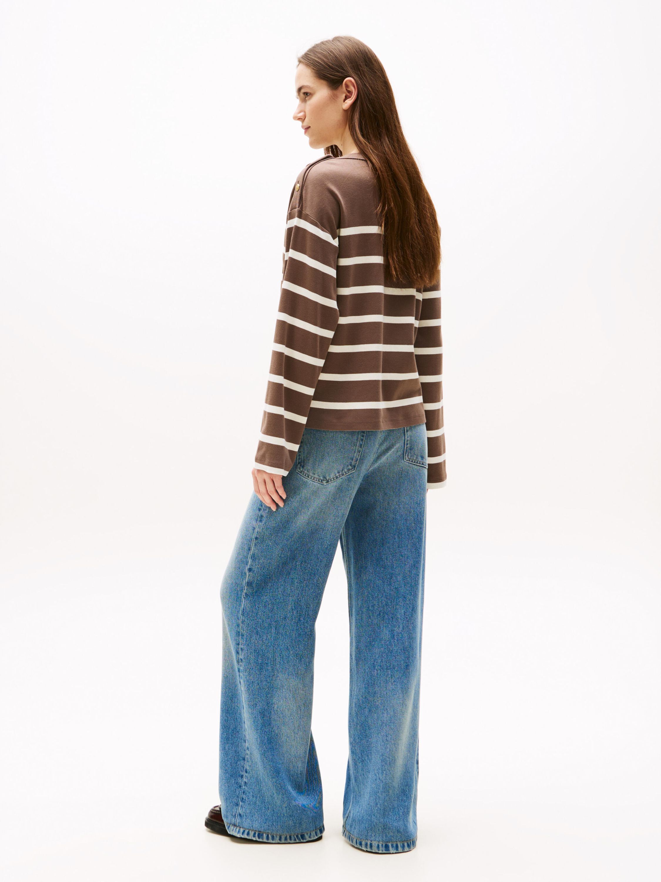 Langarmshirt gestreift - 0BL-BROWN - Braun