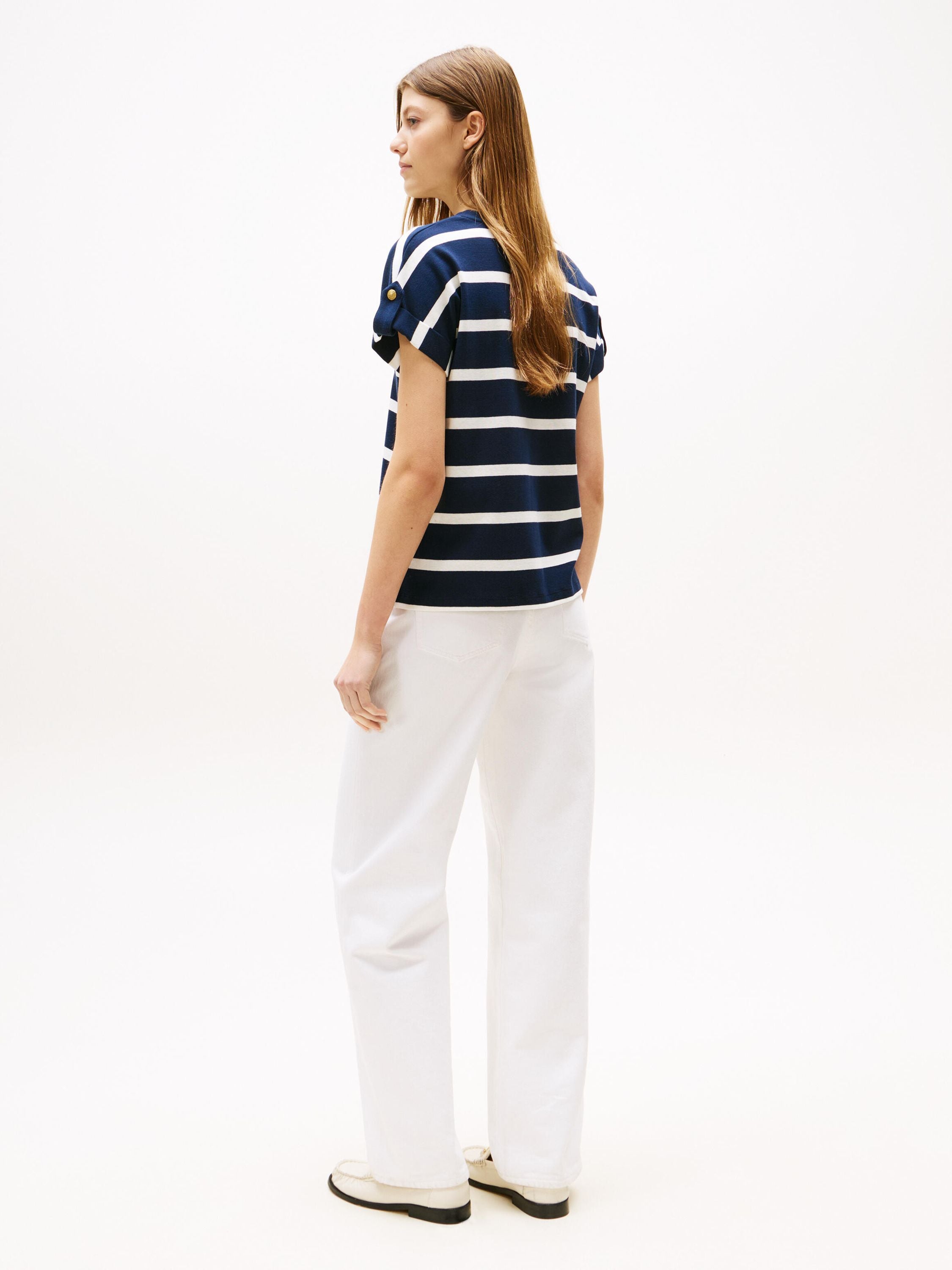 T-Shirt aus Baumwolle - 0BB-BLUE - Blau | Weiß