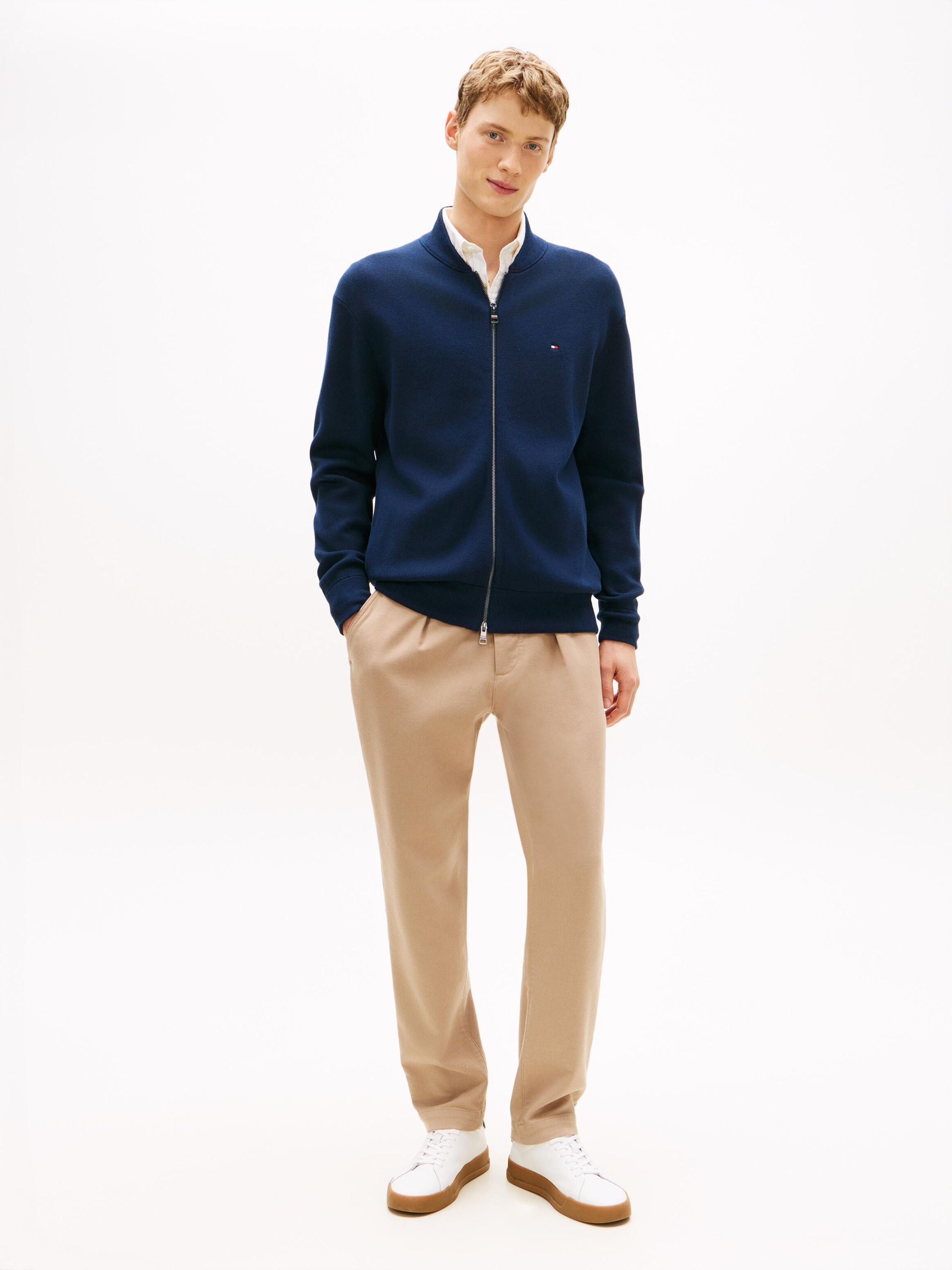 Strickjacke aus Baumwollmix - C1G-BLUE - Blau