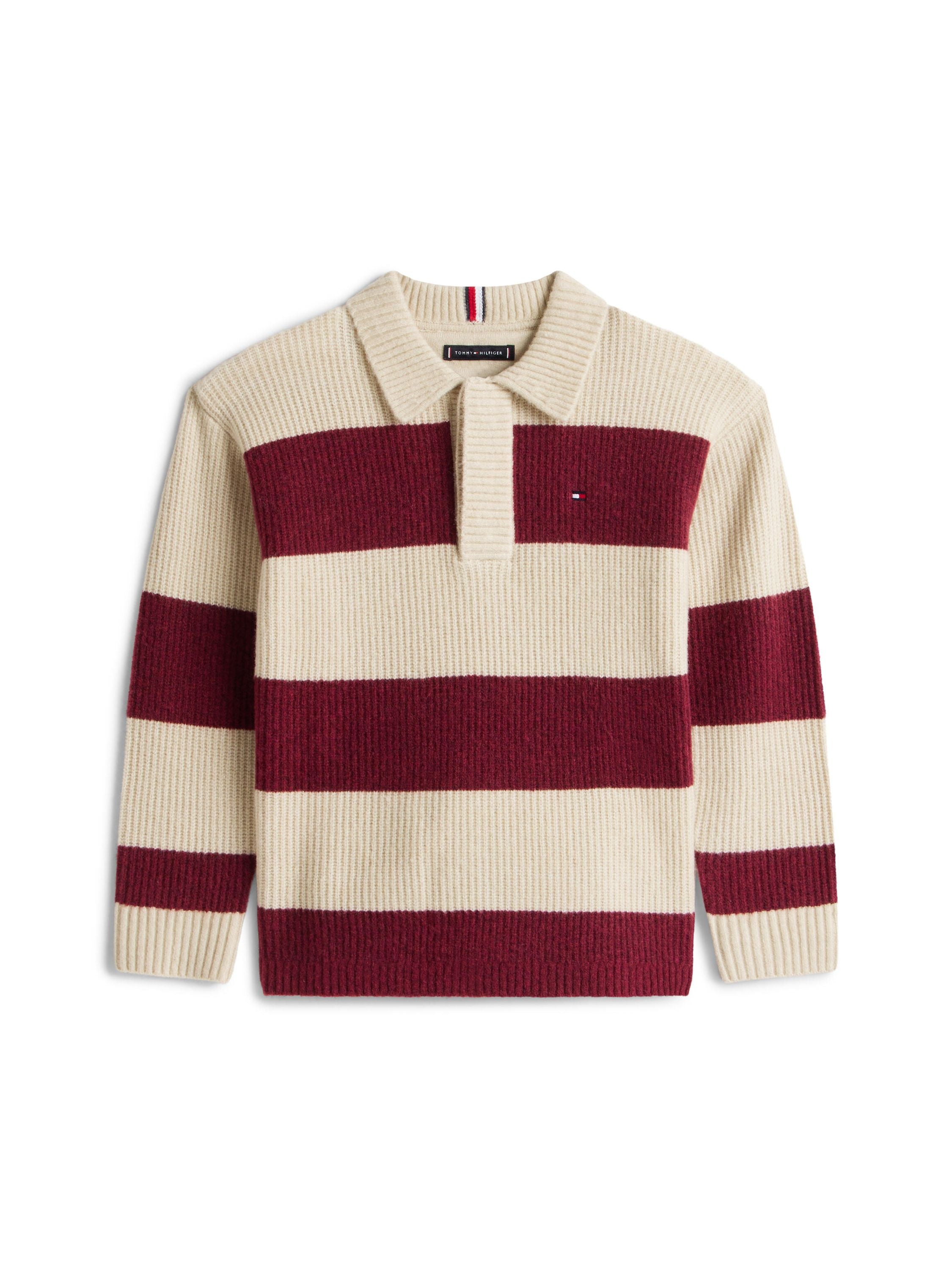 Strickpullover gestreift - VK0-PURPLE - Rot