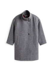 Wollmantel mit Stehkragen - P03-GREY - Grau