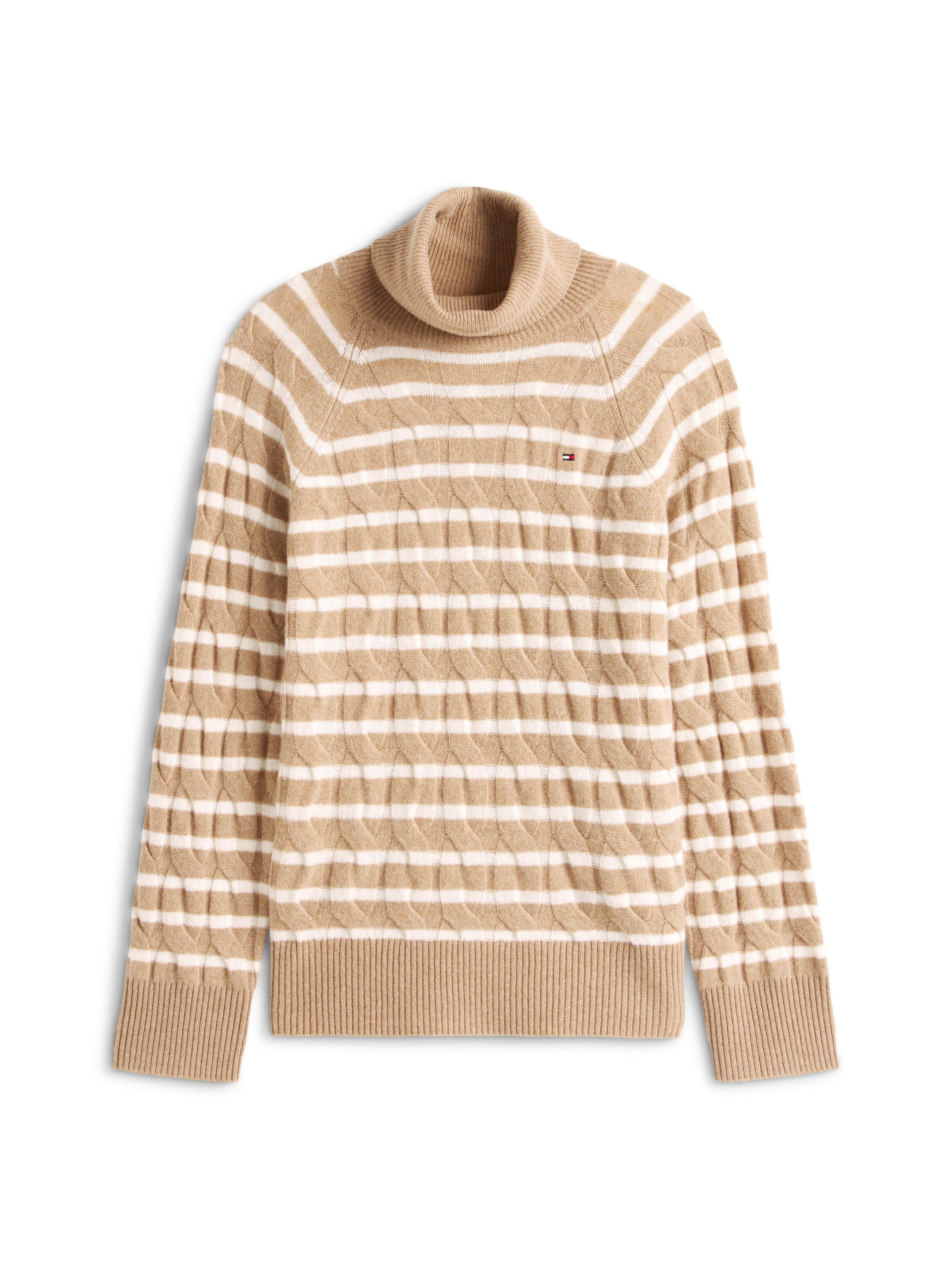 Rollkragenpullover aus Wolle - 0AJ-BEIGE - Beige