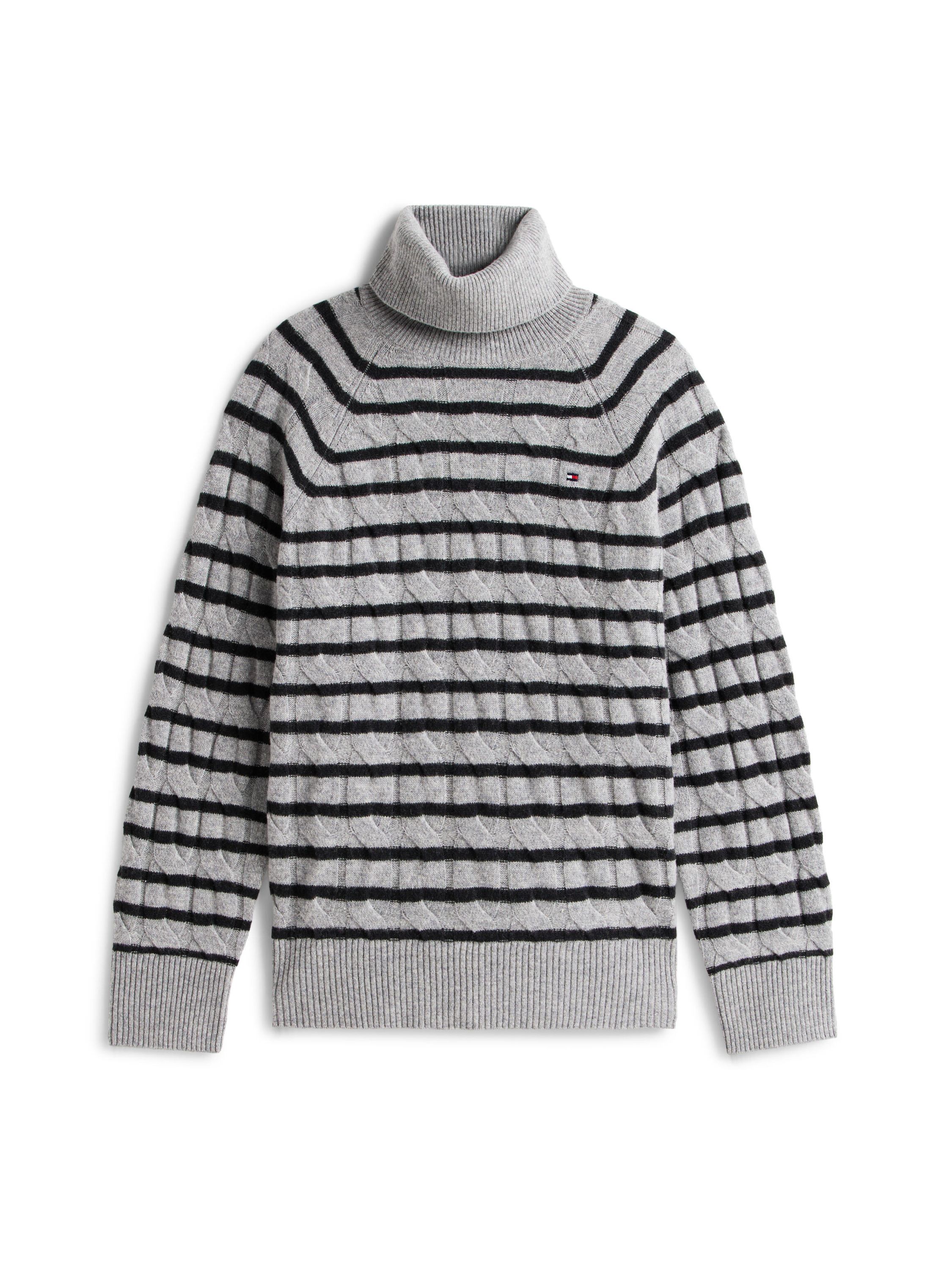 Rollkragenpullover aus Wolle - 0CV-GREY - Grau