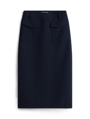 Midirock mit aufgesetzten Taschen - C1G-BLUE - Blau