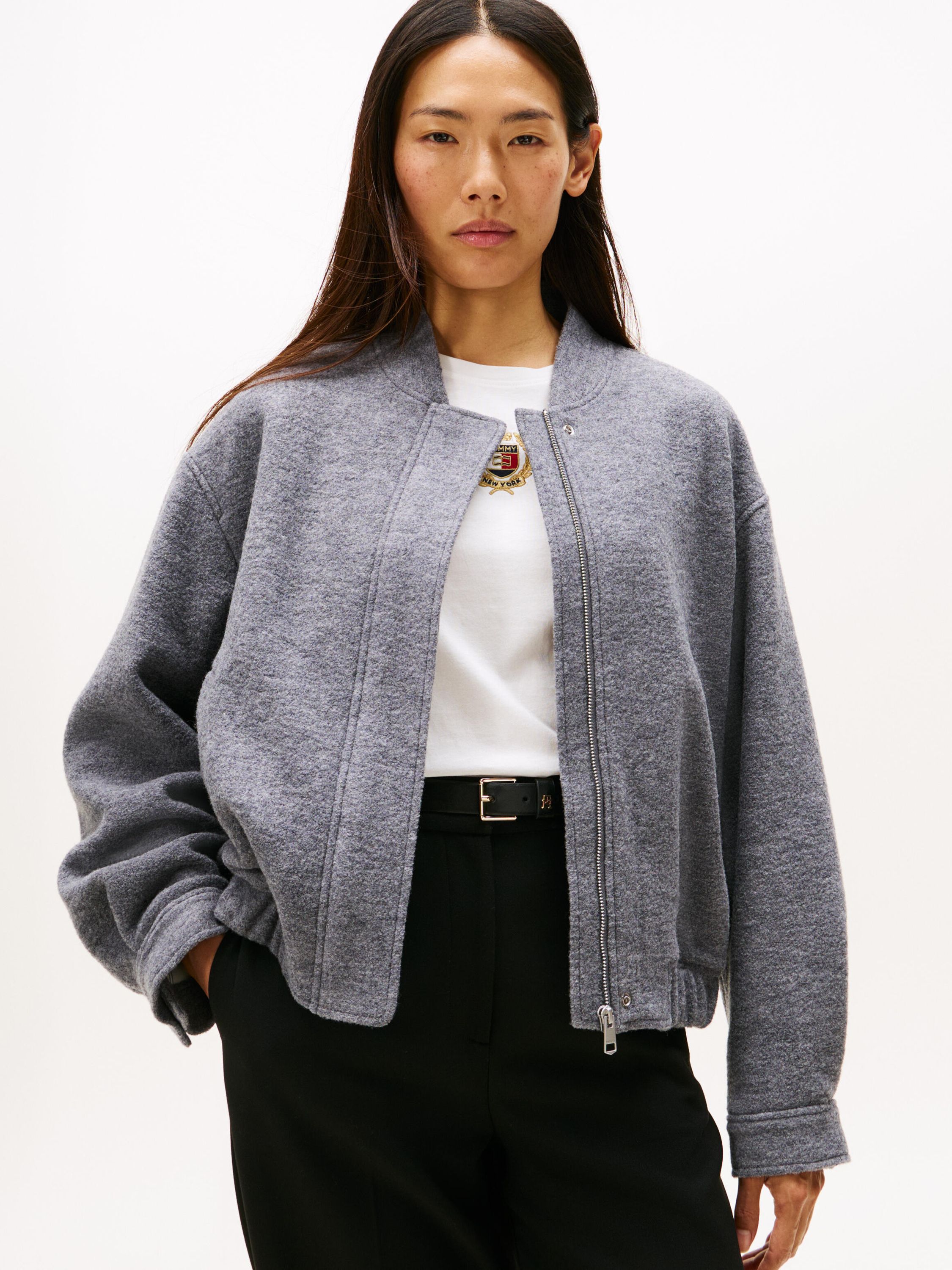 Bomberjacke aus Wollmix - P03-GREY - Grau