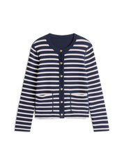 Wendestrickjacke aus Bio-Baumwolle - 0X4-BLUE - Blau