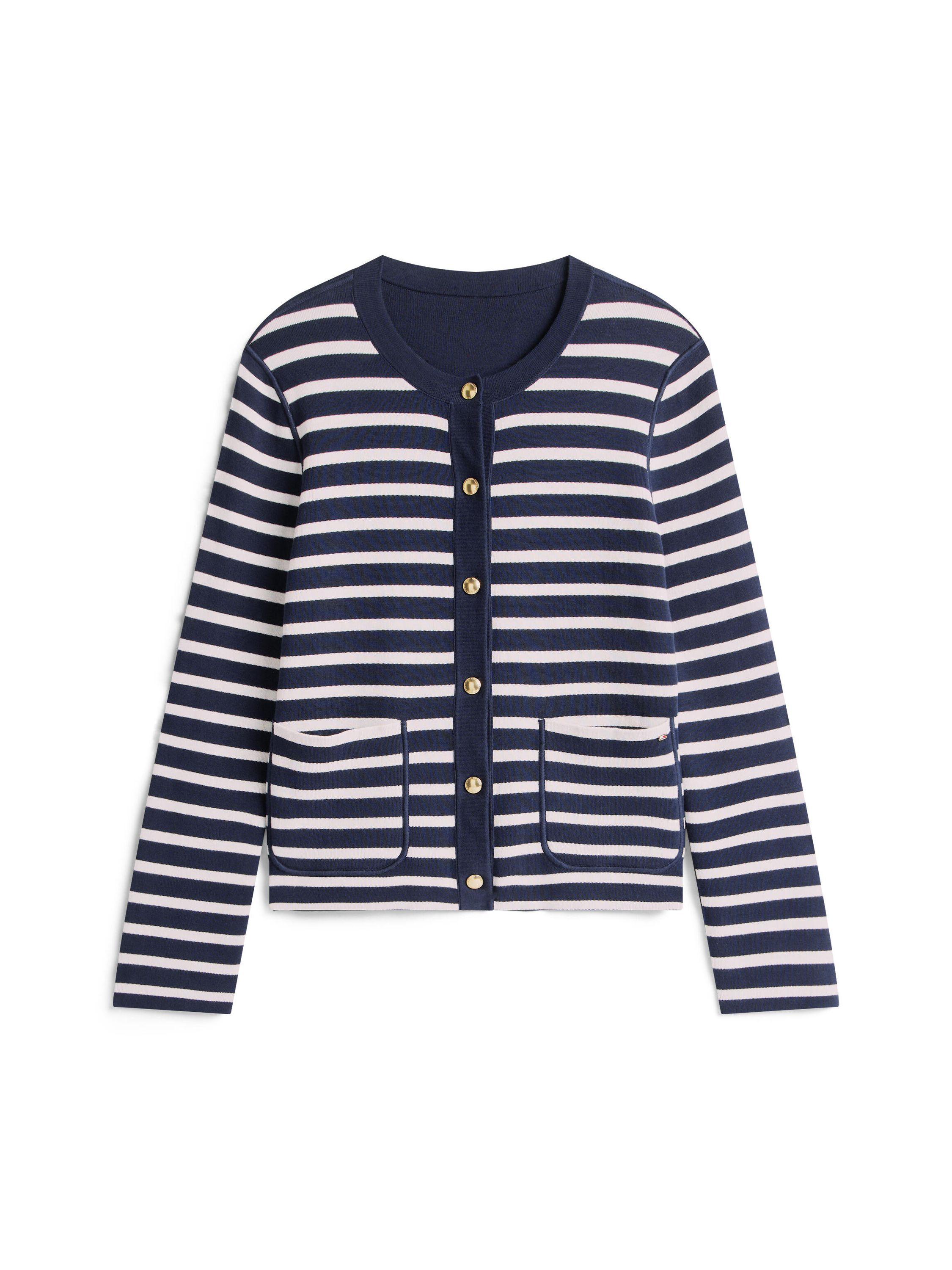 Wendestrickjacke aus Bio-Baumwolle - 0X4-BLUE - Blau