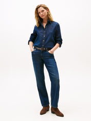 Jeansbluse aus Baumwollmix - 1BK-DENIM - Blau