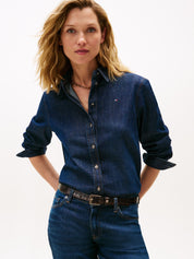 Jeansbluse aus Baumwollmix - 1BK-DENIM - Blau