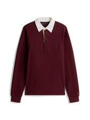 Langarm-Poloshirt aus Baumwolle - XIH-RED - Rot