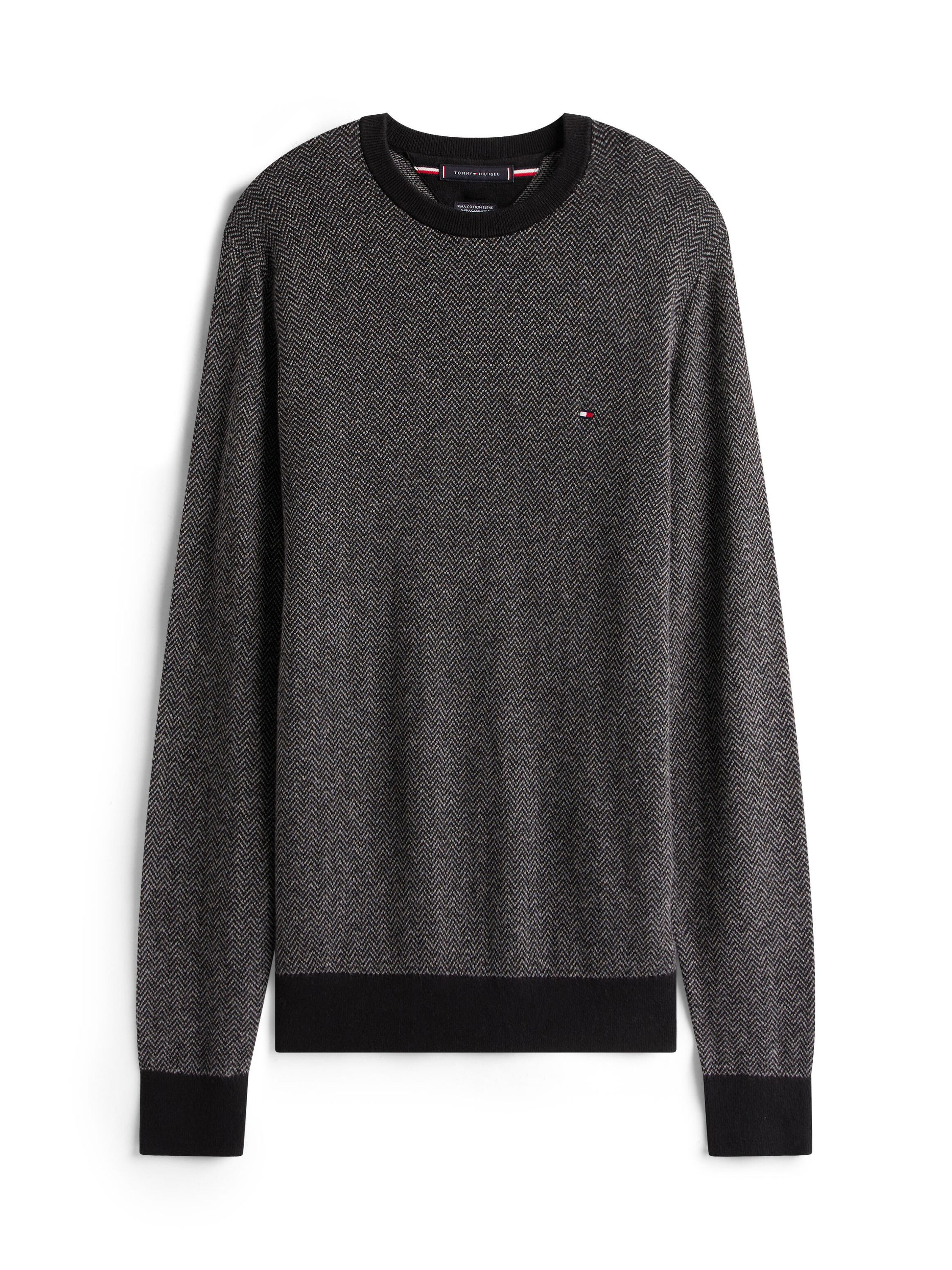 Strickpullover aus Baumwolle - 0IM-GREY - Schwarz