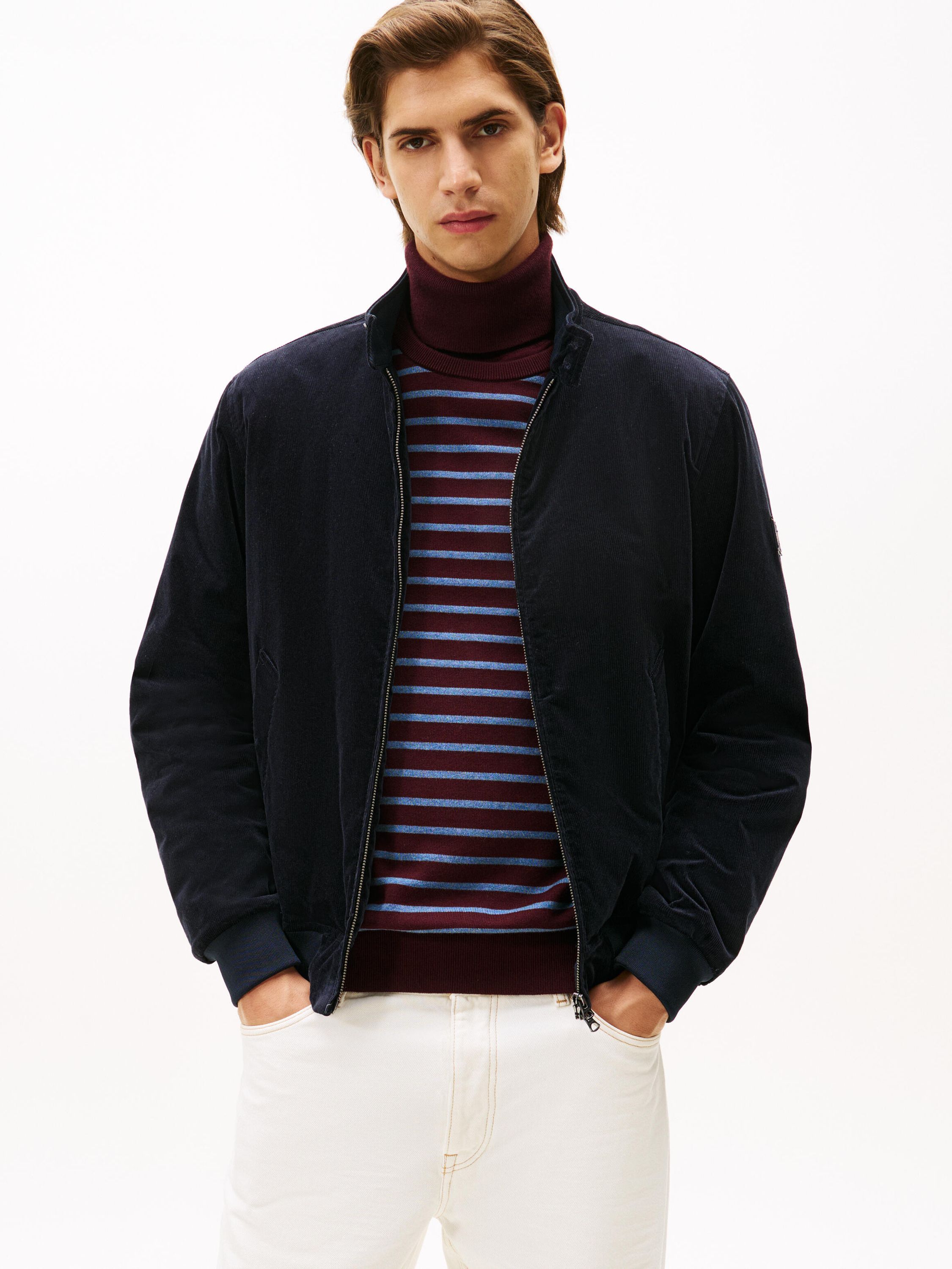 Cordbomberjacke mit Stehkragen - DW5-BLUE - Blau