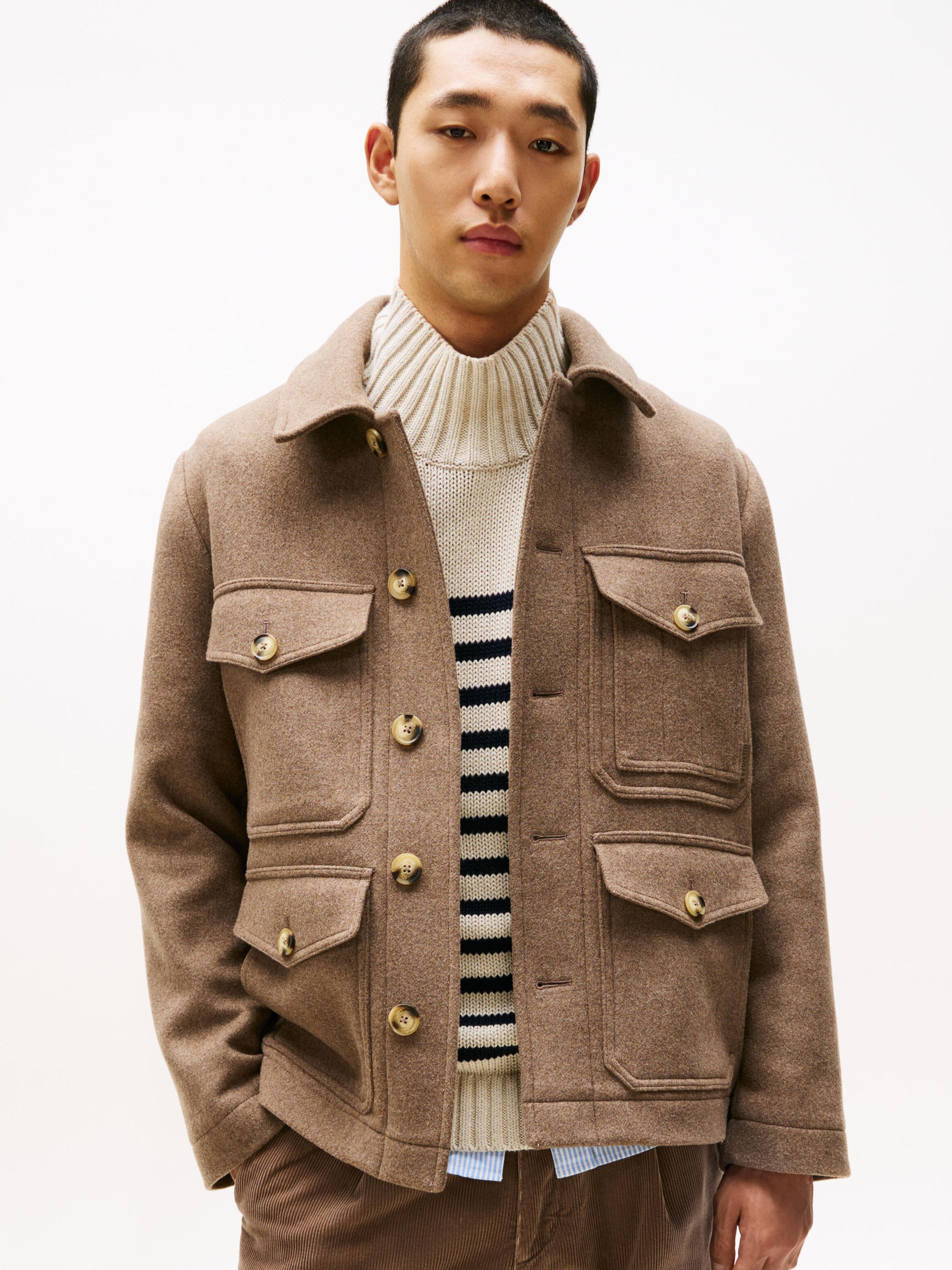 Jacke aus Wolle - AFE-BEIGE - Braun