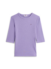 T-Shirt gerippt aus Viskose - W0G-PURPLE - Violett