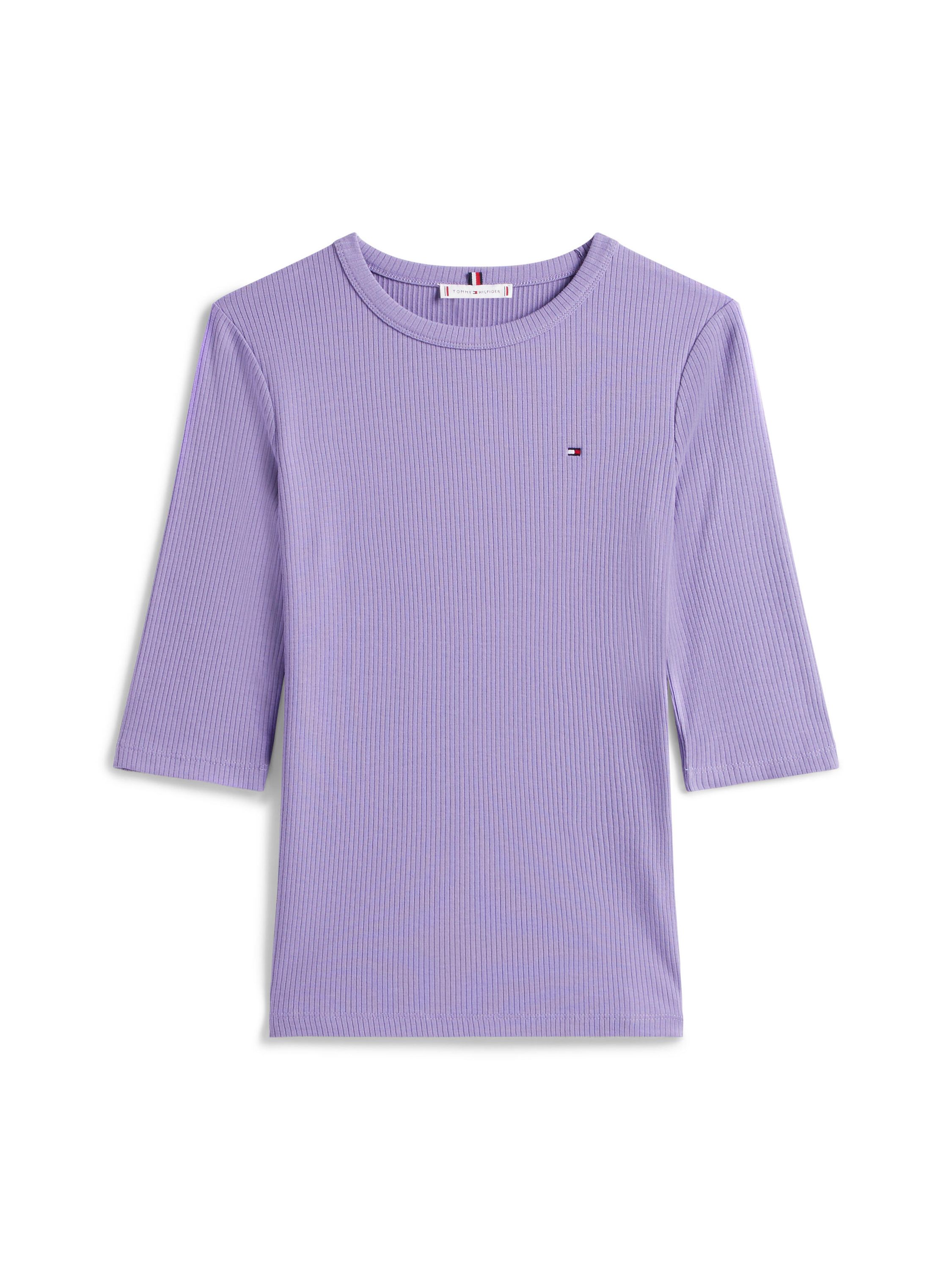 T-Shirt gerippt aus Viskose - W0G-PURPLE - Violett