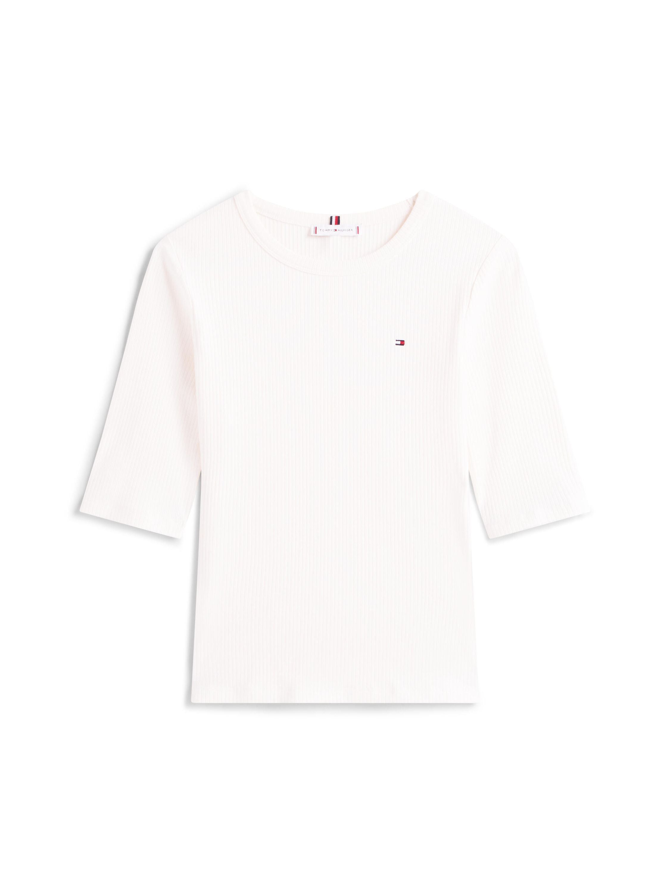 T-Shirt gerippt aus Viskose - YA8-WHITE - Weiß