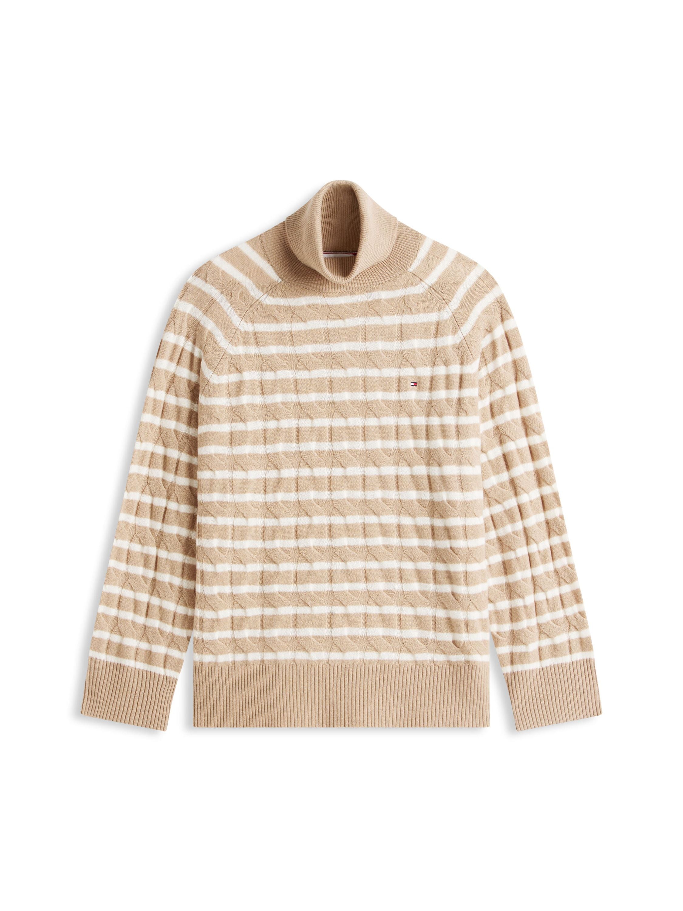 Rollkragenpullover - 0AJ-BEIGE - Braun | Weiß