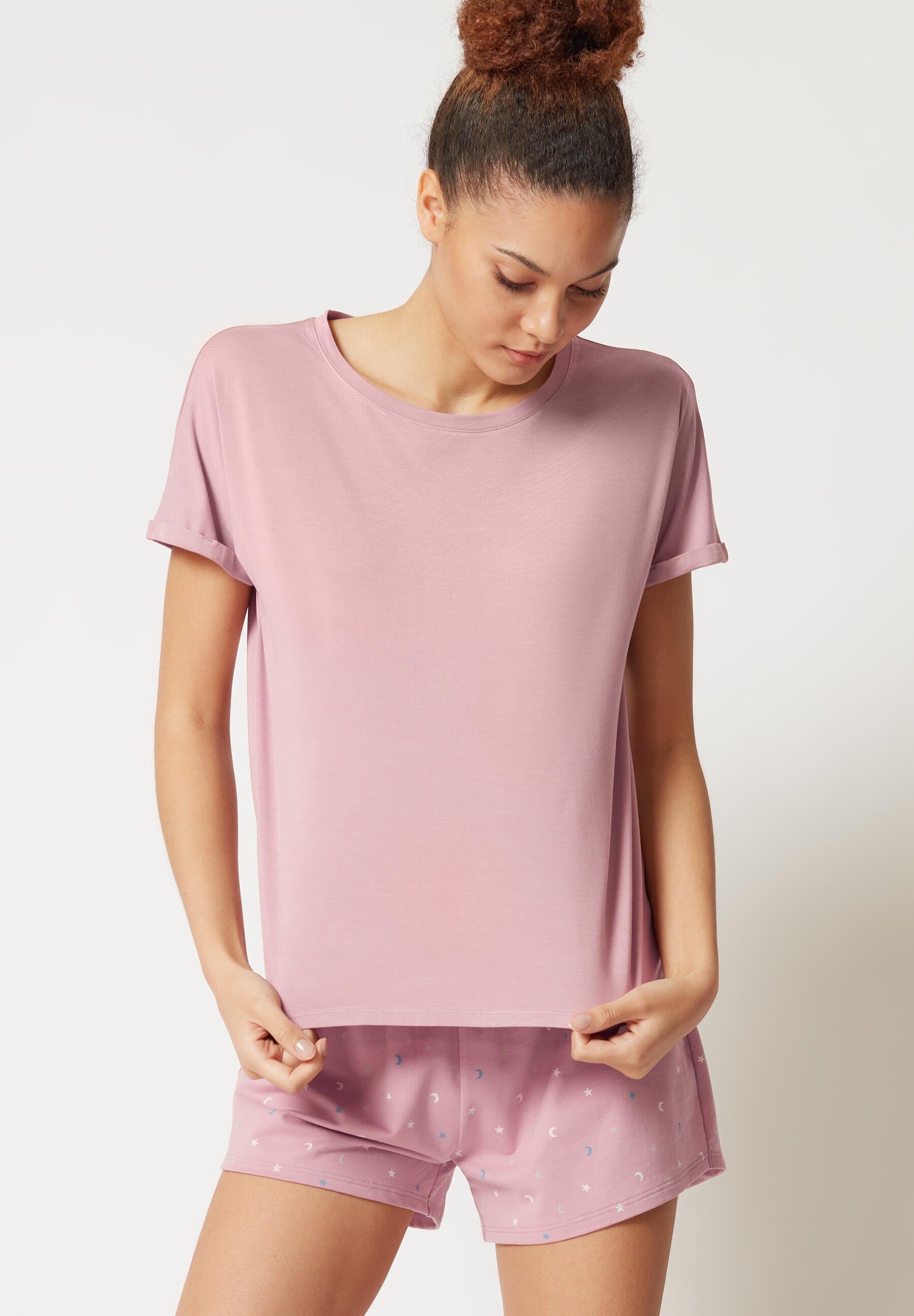 Schlaf-T-Shirt aus Viskose - S675-rose smoke - Rosa