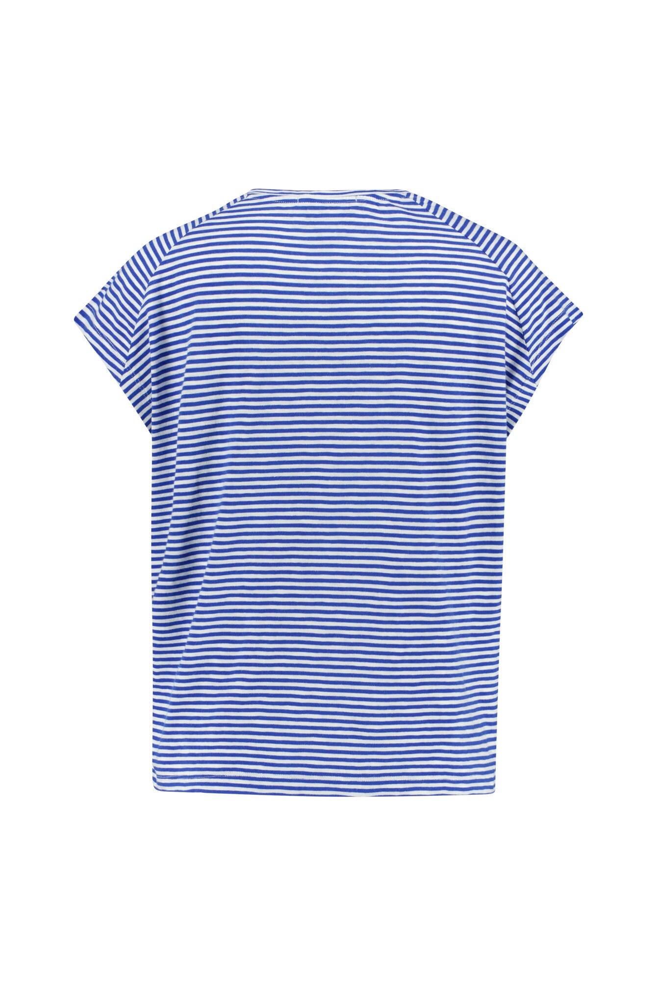 Gestreiftes T-Shirt - 2712-dynamo blue-oatmilk - Blau | Weiß