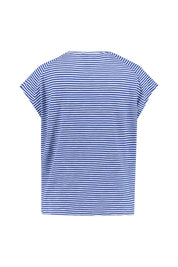 Gestreiftes T-Shirt - 2712-dynamo blue-oatmilk - Blau | Weiß