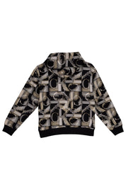 Kapuzenpullover mit Logo-Muster - 0GL-BLACK - Beige | Schwarz