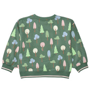 Sweatshirt mit Bäumen - 514 SEA GREEN AOP - Grün